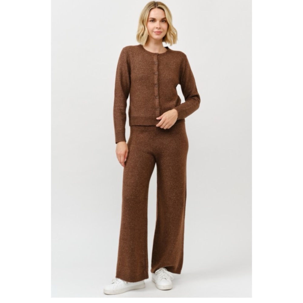 Cielo Brown Knit Pantsuit
